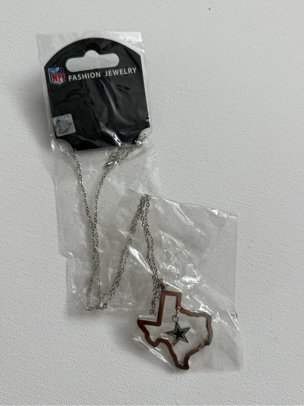 NFL Dallas Cowboys Silver-Tone Texas Outline Necklace with Star Charm